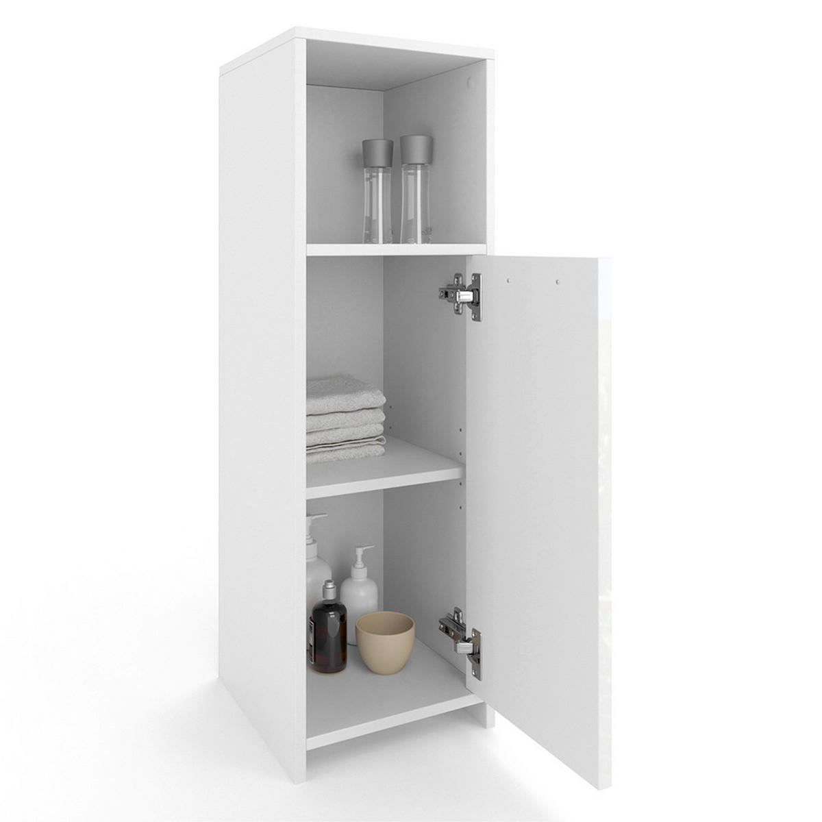 MIDISCHRANK Kiko Weiß Hochglanz 30 x 95 cm - Weiß Hochglanz, Holzwerkstoff (30/95/30cm) - Vicco