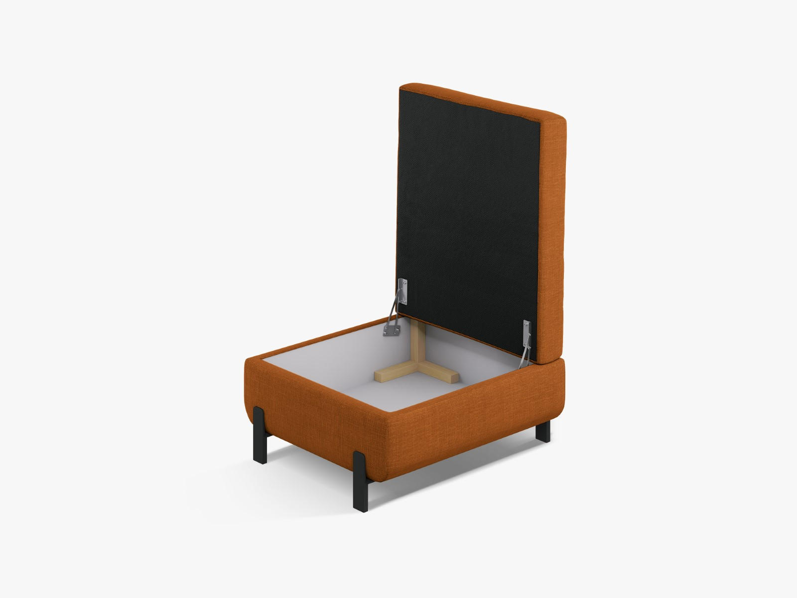 POLSTERHOCKER mit Kasten Gloria aus strukturiertem Stoff ziegelrot - Orange, Textil (72/46/87cm) - Micadoni