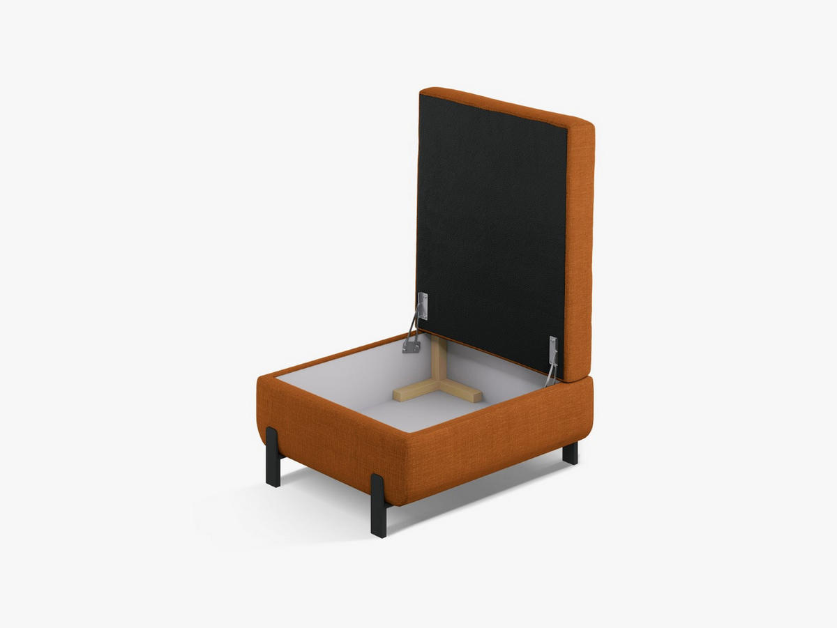 POLSTERHOCKER mit Kasten Gloria aus strukturiertem Stoff ziegelrot - Orange, Textil (72/46/87cm) - Micadoni