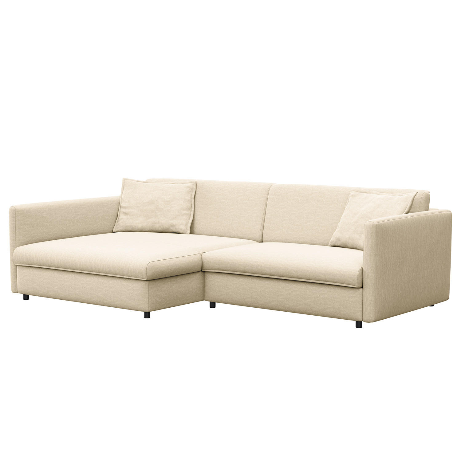 ECKSOFA mit Longchair - Schwarz/Weiß, Kunststoff/Textil (290/183cm) - home24