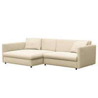 ECKSOFA mit Longchair - Schwarz/Weiß, Kunststoff/Textil (290/183cm) - home24