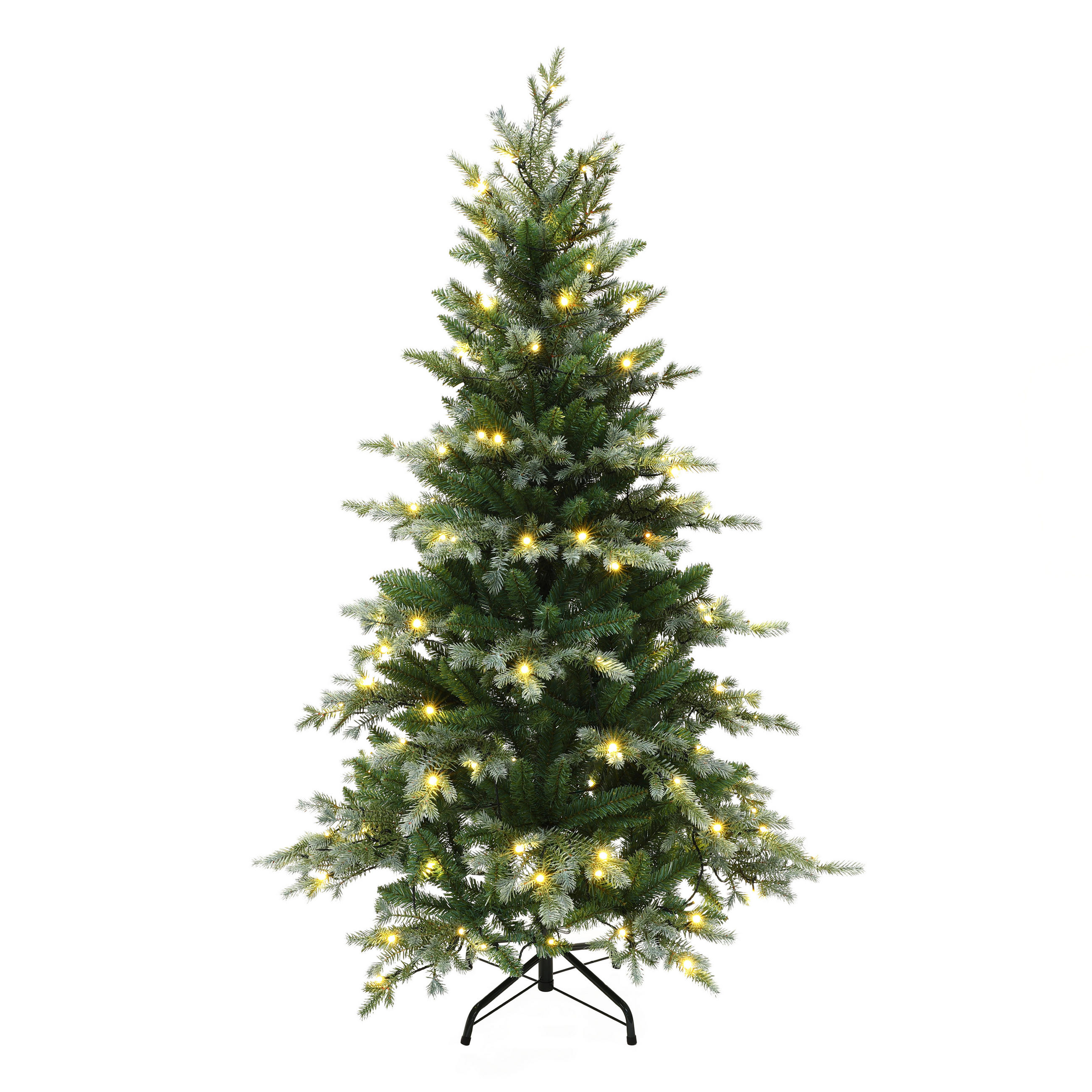 KÜNSTLICHER Weihnachtsbaum 150 cm mit Beleuchtung,8 Lichtmodi - Grün, Kunststoff (100/150/100cm) - Hometopia