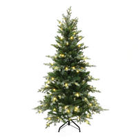 KÜNSTLICHER Weihnachtsbaum 150 cm mit Beleuchtung,8 Lichtmodi - Grün, Kunststoff (100/150/100cm) - Hometopia