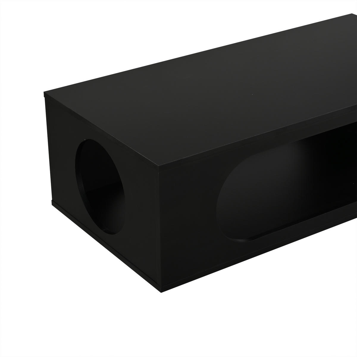 COUCHTISCH in Schwarz Hochglänzender Wohnzimmertisch mit LED (App-Steuerung), B100/T50H35 cm - Schwarz, Holzwerkstoff (50/100/35cm) - STILVORA