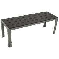 HOCKERBANK Newport -aus Aluminium silbergrau, Sitzfläche Kunstholz dunkelgrau 120x40x43 cm - Grau, Holz (120/43/40cm) - TPFGarden