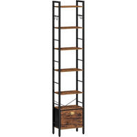 BÜCHERREGAL mit Schublade und Haken 24 x 40 x 198,8 cm Vintagebraun - Braun, Holzwerkstoff (24/198.8/40cm)