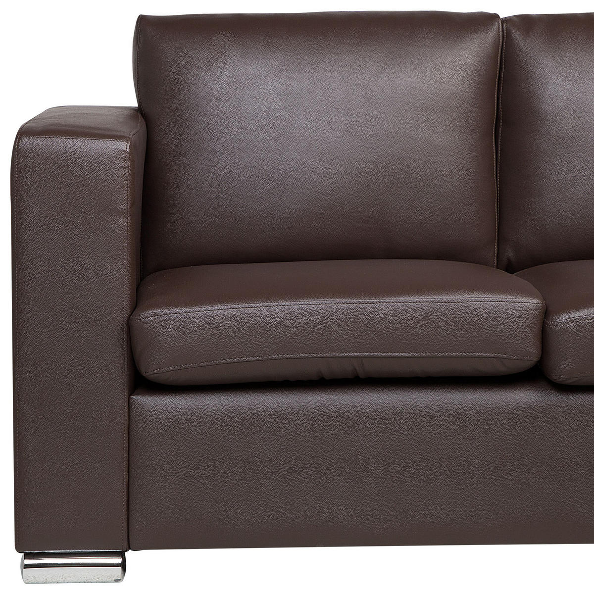 3-SITZER-SOFA Echtleder Braun Helsinki - Dunkelbraun, Leder/Fell (186/72/76cm) - Beliani