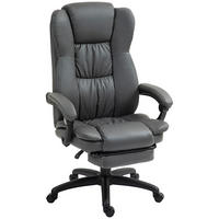 VERSTELLBARER Drehstuhl mit Fußstütze, Kopfstütze, Massagefunktion, Dunkelgrau - Dunkelgrau/Schwarz, Kunststoff (68.5/121/68.5cm) - Vinsetto
