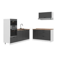 KUCHYŇA Fame-Line, Tmavo-sivá/biely, 340 cm, AP Oak - biela/tmavosivá, kompozitné drevo (340/153.6/60cm) - Vicco