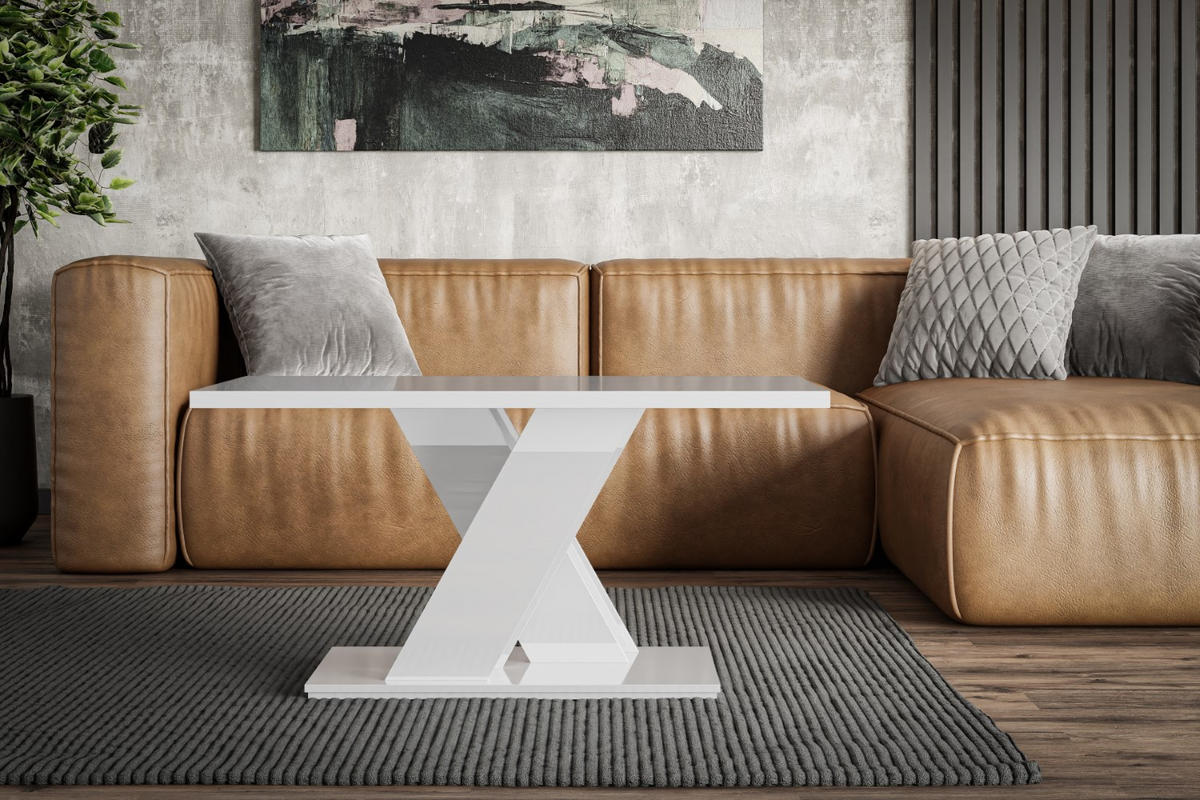 KAFFEETISCH 120x60x60 cm - Hochglanz Weiß - RONX MINI - Weiß Hochglanz, Holzwerkstoff (120/60/60cm) - ALTDECOR