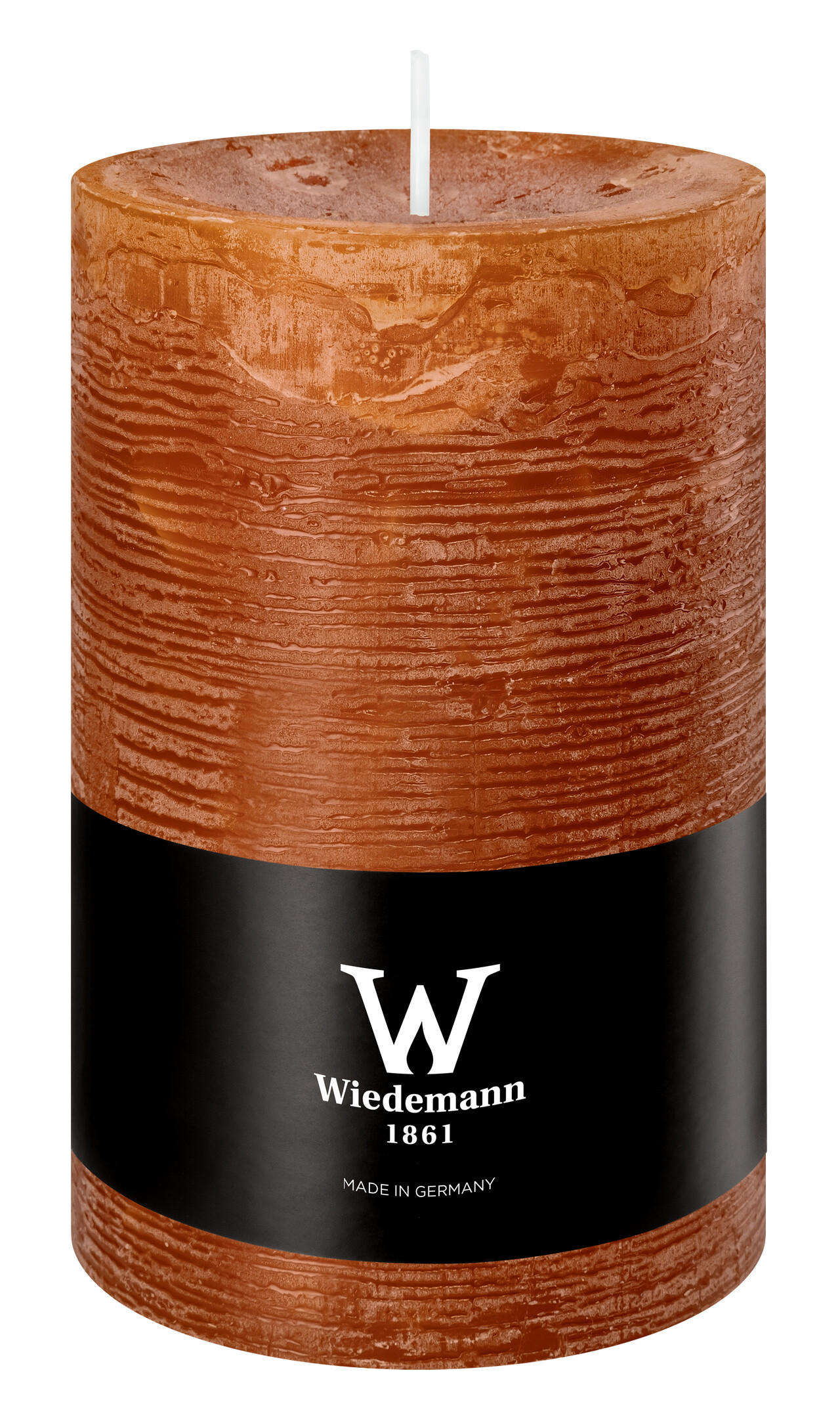 STUMPENKERZE Rustik Marble Style Dukat 130 x Ø 78 mm, 1 Stück - Terracotta, Paraffin (8/13cm) - Wiedemann Kerzen