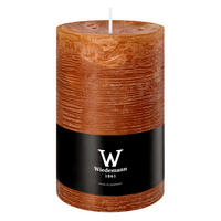 STUMPENKERZE Rustik Marble Style Dukat 130 x Ø 78 mm, 1 Stück - Terracotta, Paraffin (8/13cm) - Wiedemann Kerzen
