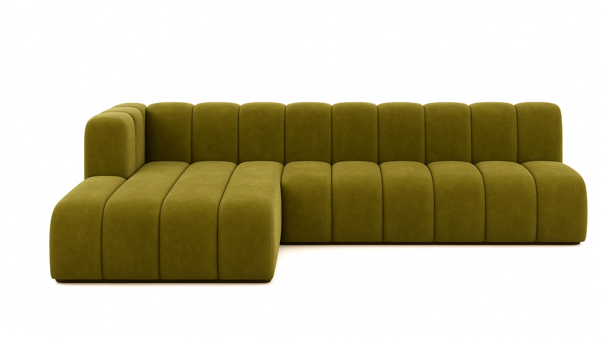 ECKSOFA GRAND L 295 cm, Stoff Salvador, Olive, Links - Olivgrün, Holz (295/179cm) - Kaiser Möbel