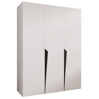 DREHTÜRENSCHRANK 202/150/52 3-türig - Schwarz/Weiß, Holz/Metall (150/202/52cm) - Abiks Möbel