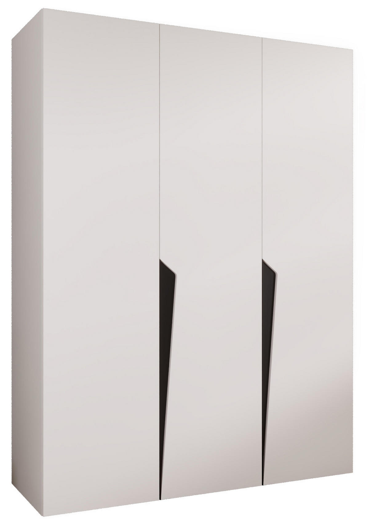 DREHTÜRENSCHRANK 202/150/52 3-türig - Schwarz/Weiß, Holz/Metall (150/202/52cm) - Abiks Möbel