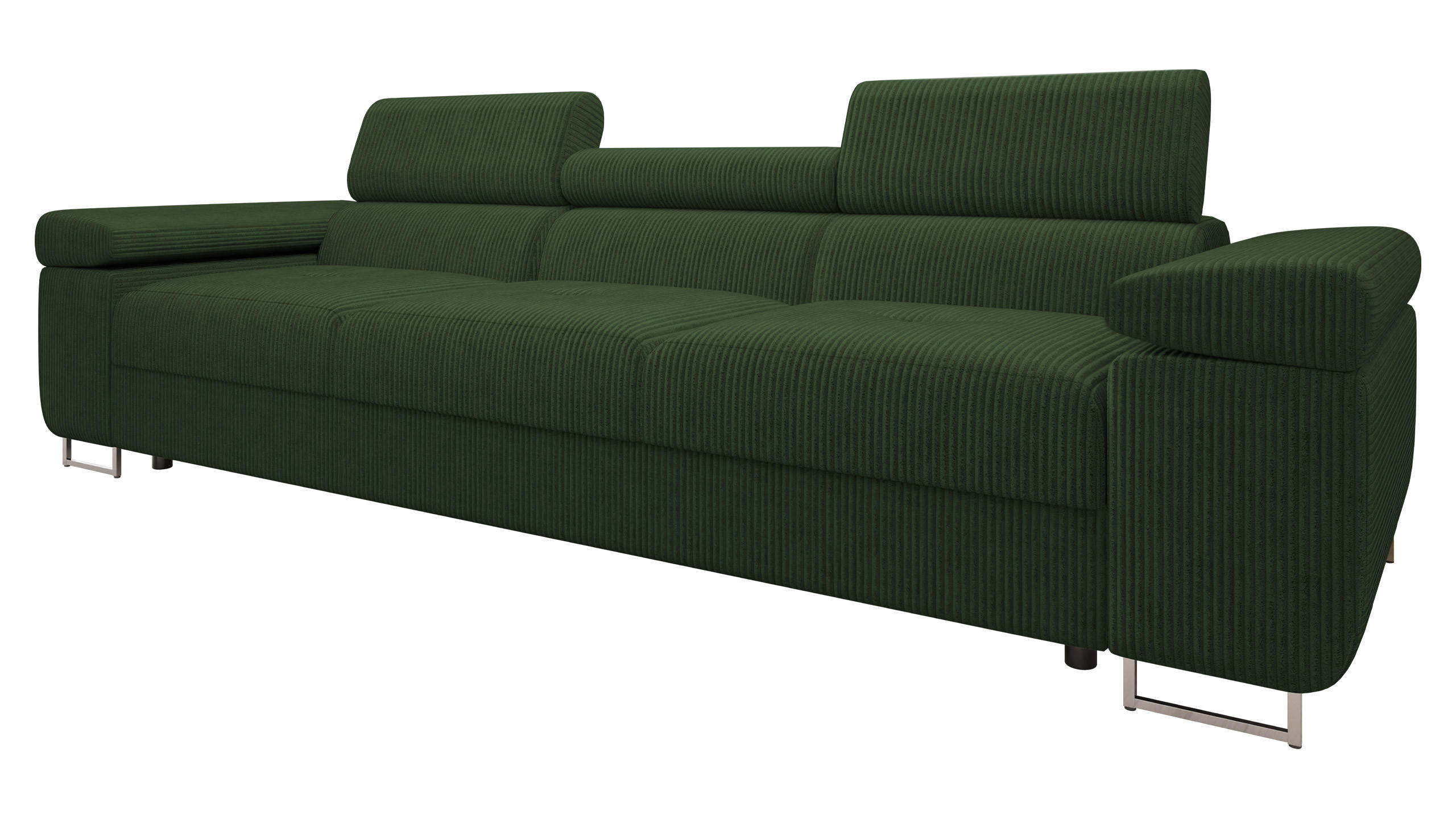 SOFA Torezio 3 Cord - Grün, Holz/Textil (263/90/102cm) - MIRJAN24