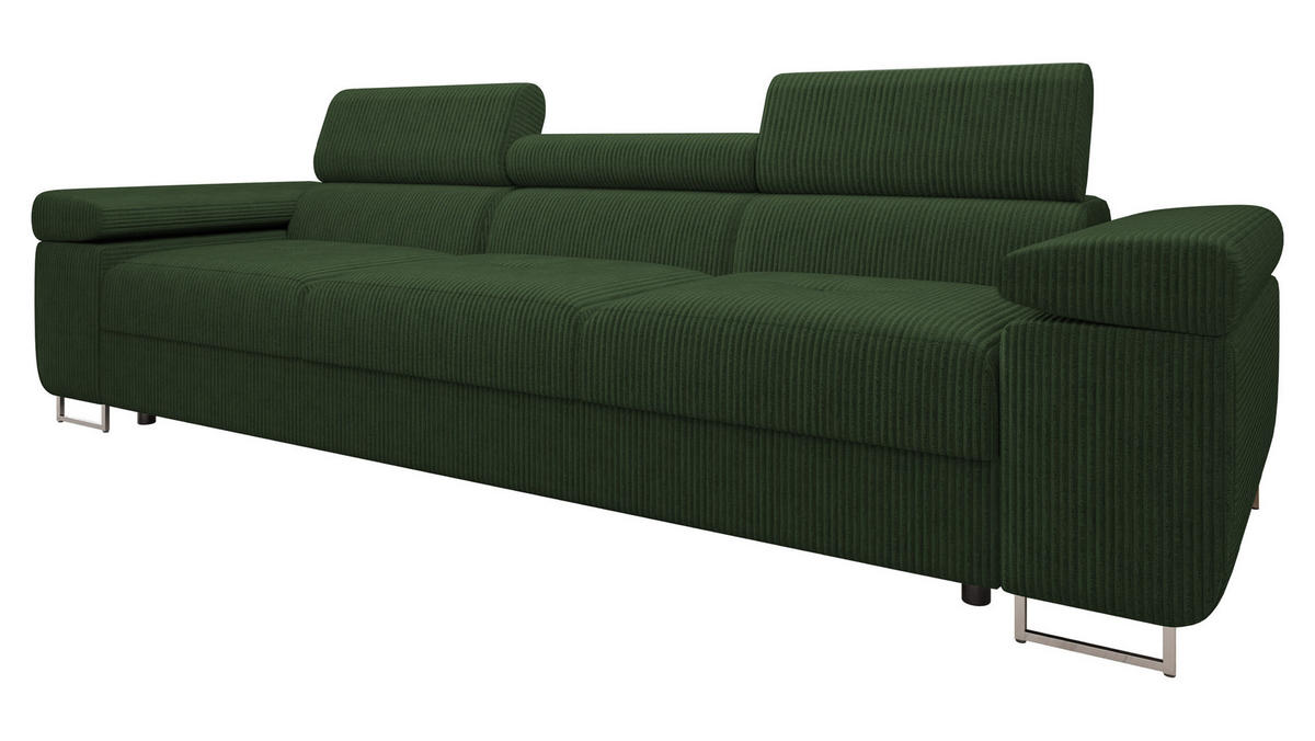 SOFA Torezio 3 Cord - Grün, Holz/Textil (263/90/102cm) - MIRJAN24
