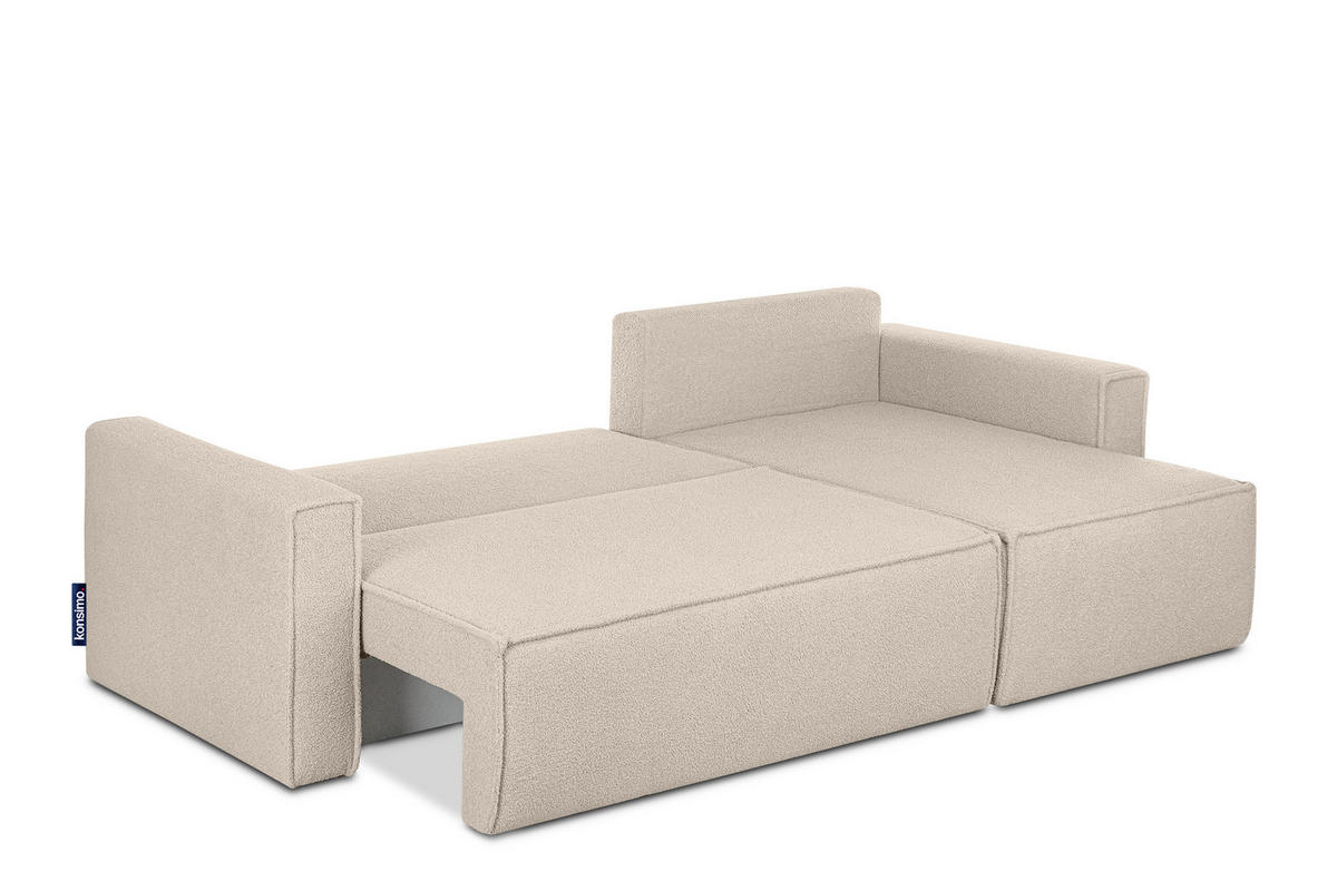 ECKSOFA-LINKS/RECHTS NAPI II mit Schlaffunktion, elfenbein - Creme/Weiß, Textil (246/148cm) - KONSIMO®