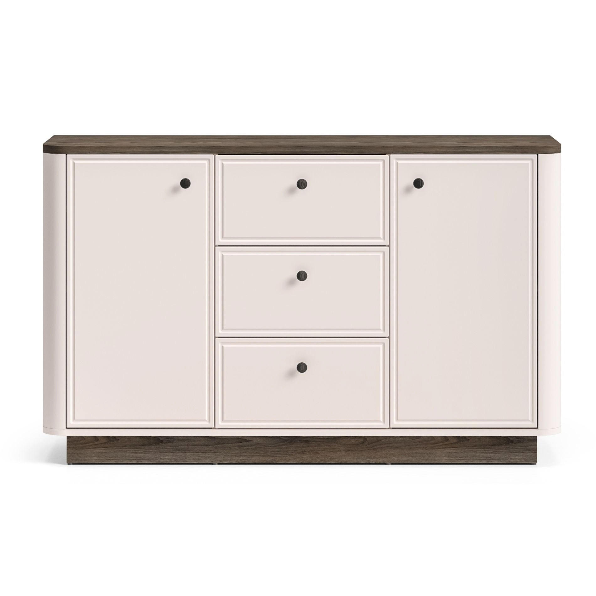 SIDEBOARD Vilavio Kaschmir/Eicheoptik Dunkel 138 cm - Taupe/Dunkelbraun, Holzwerkstoff/Metall (138/85/40cm) - Selsey