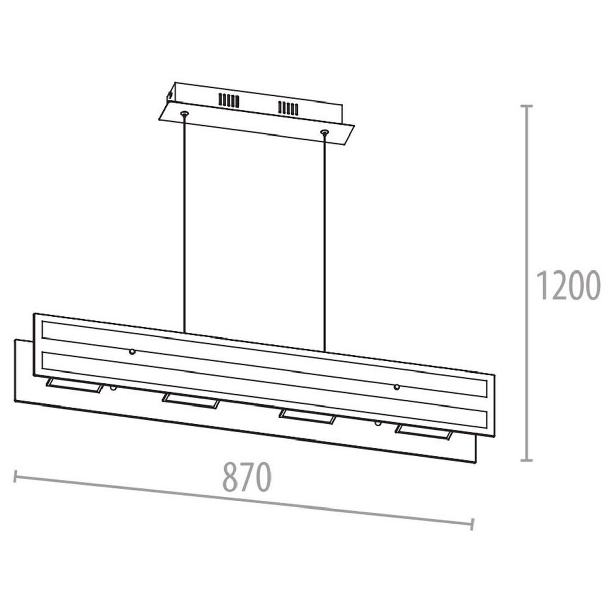 LED HÄNGELEUCHTE CORA Silber Glas - Silberfarben, Glas (87/16/120cm) - Esto