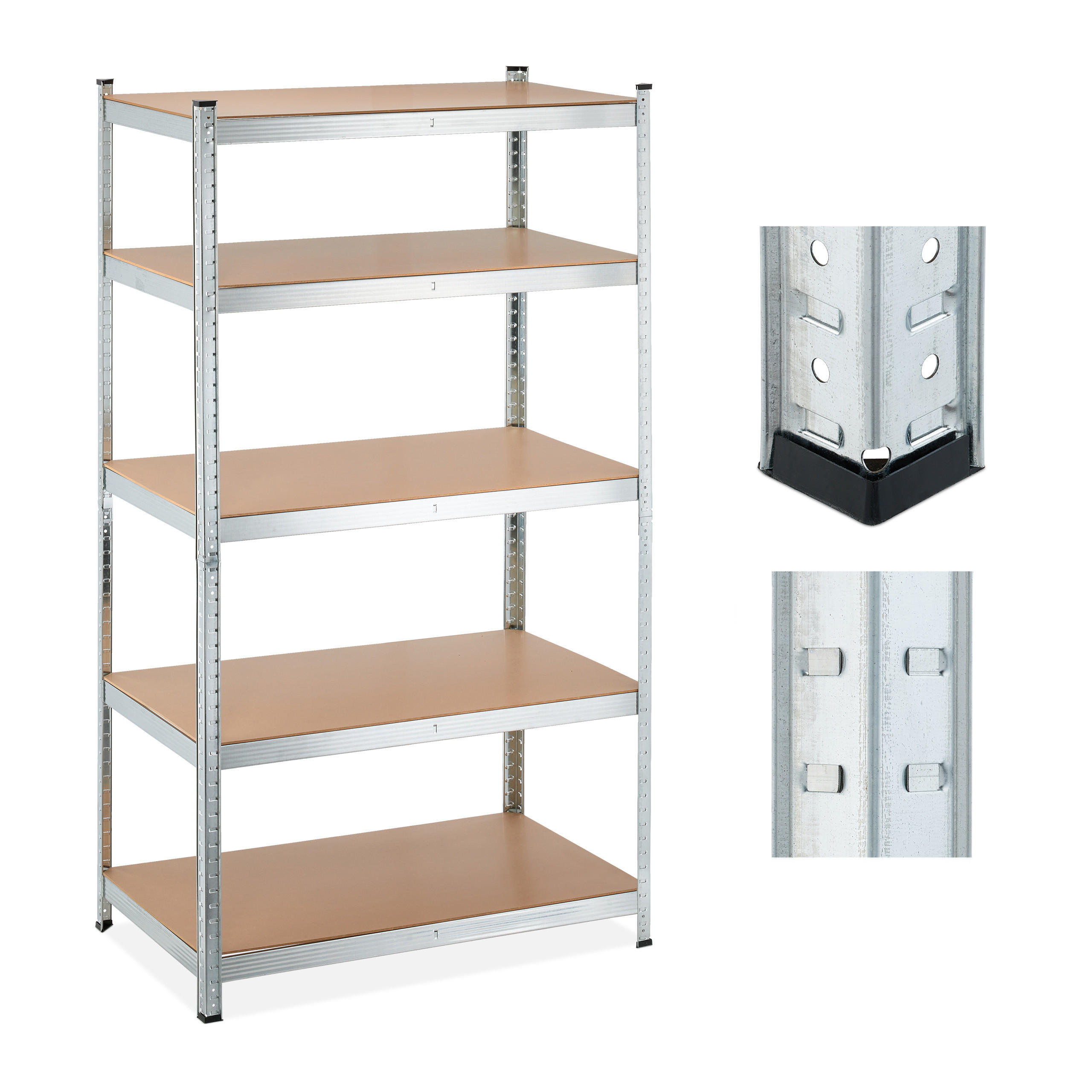 SCHWERLASTREGAL - Multicolor, Holzwerkstoff/Metall (100/180/60cm) - Relaxdays
