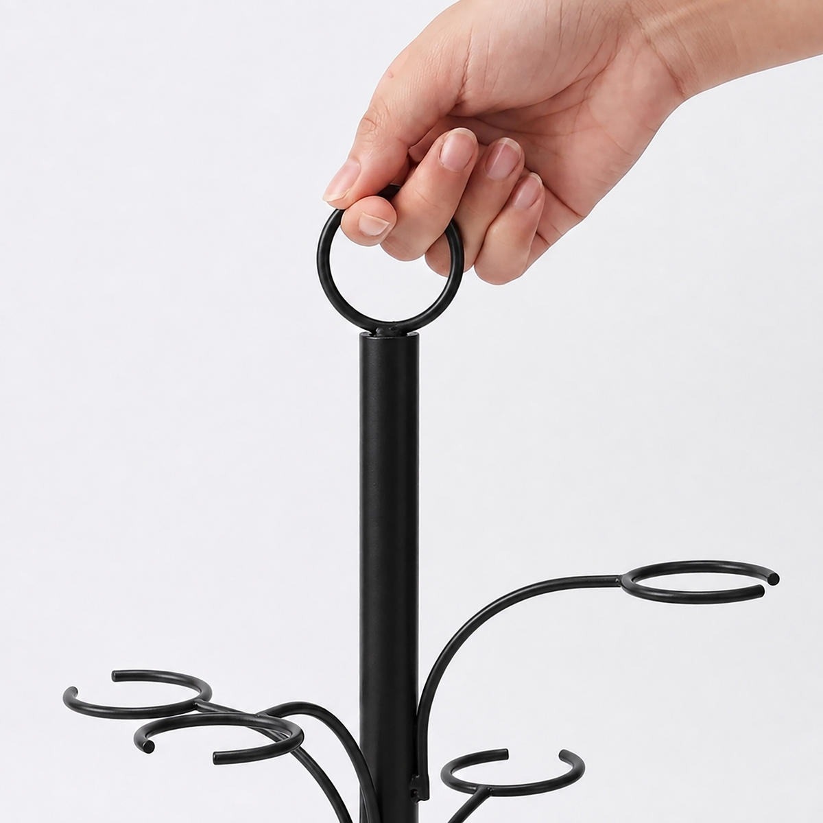 STALAK Crni za 4 čaše čelik 35x25 cm - crna, metal (35cm) - Relaxdays