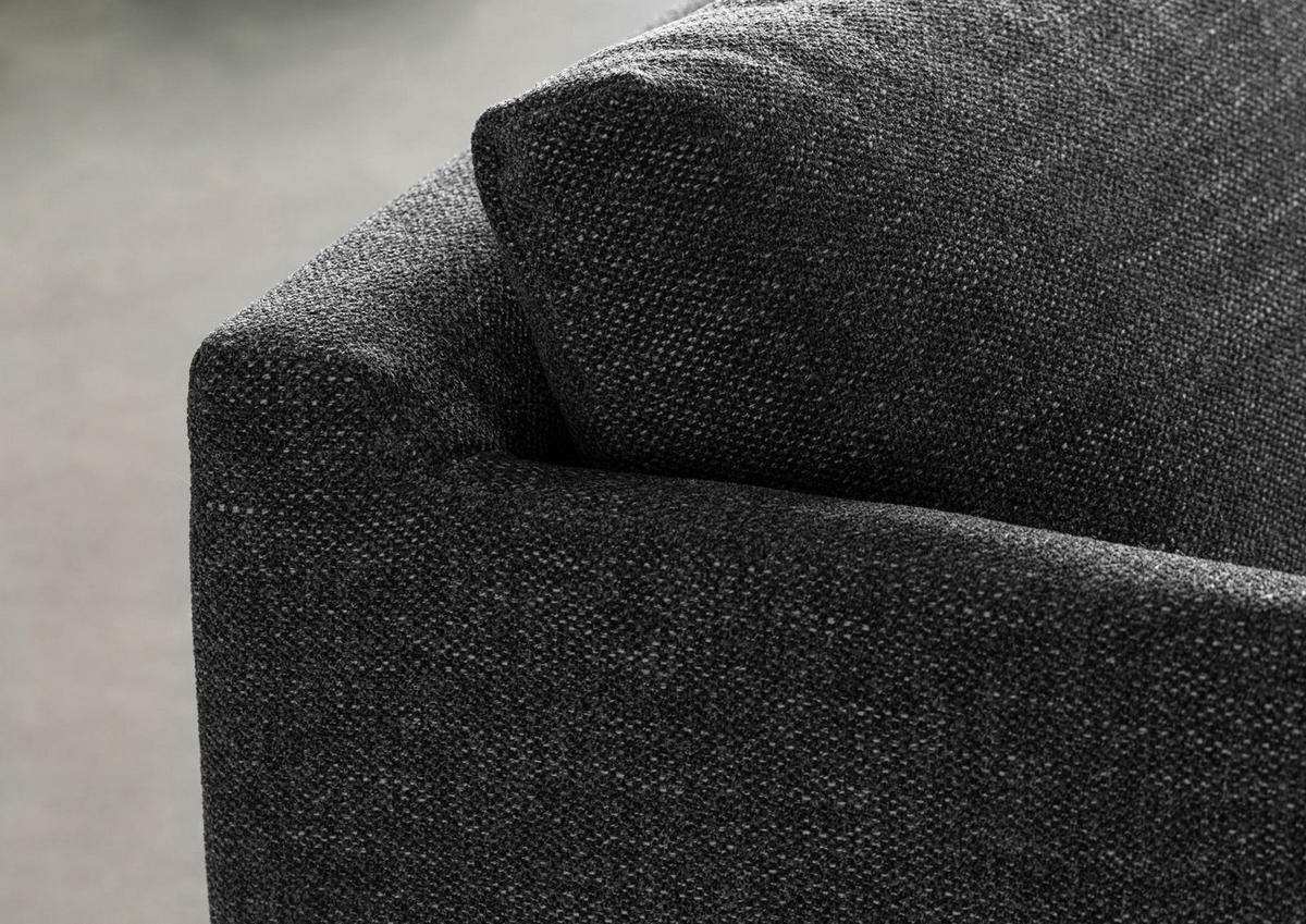 ECKSOFA 285x161x81 Silikon-Feder Mix schwarz TRIENT - Schwarz, Holz (285/161cm) - Massivmoebel24