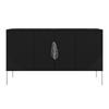 SIDEBOARD Merlin, Schwarz, Silberne Details - Silberfarben/Schwarz, Holzwerkstoff/Metall (138/79/40cm) - Skandica