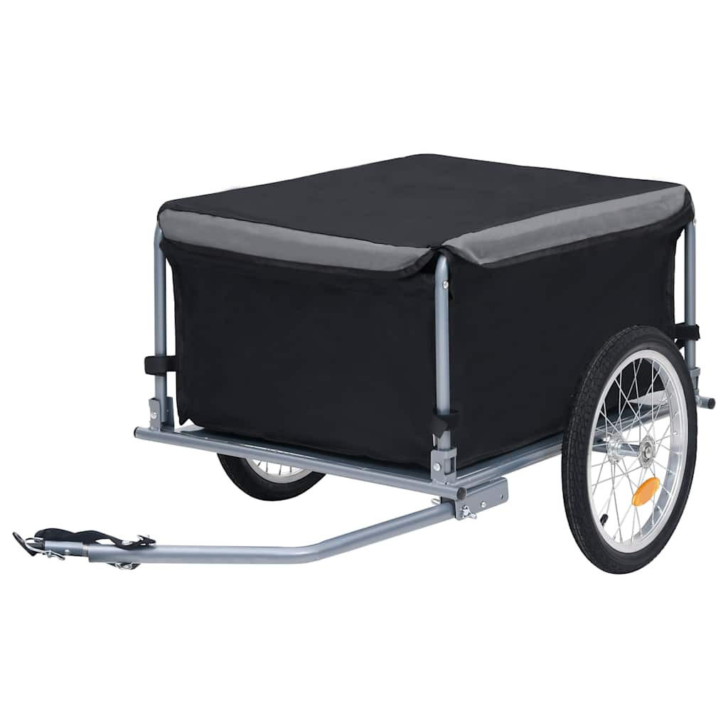 FAHRRADANHÄNGER Schwarz Und Grau 65 Kg - Grau, Metall (72/58/136cm) - vidaXL