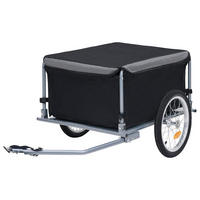 FAHRRADANHÄNGER Schwarz Und Grau 65 Kg - Grau, Metall (72/58/136cm) - vidaXL