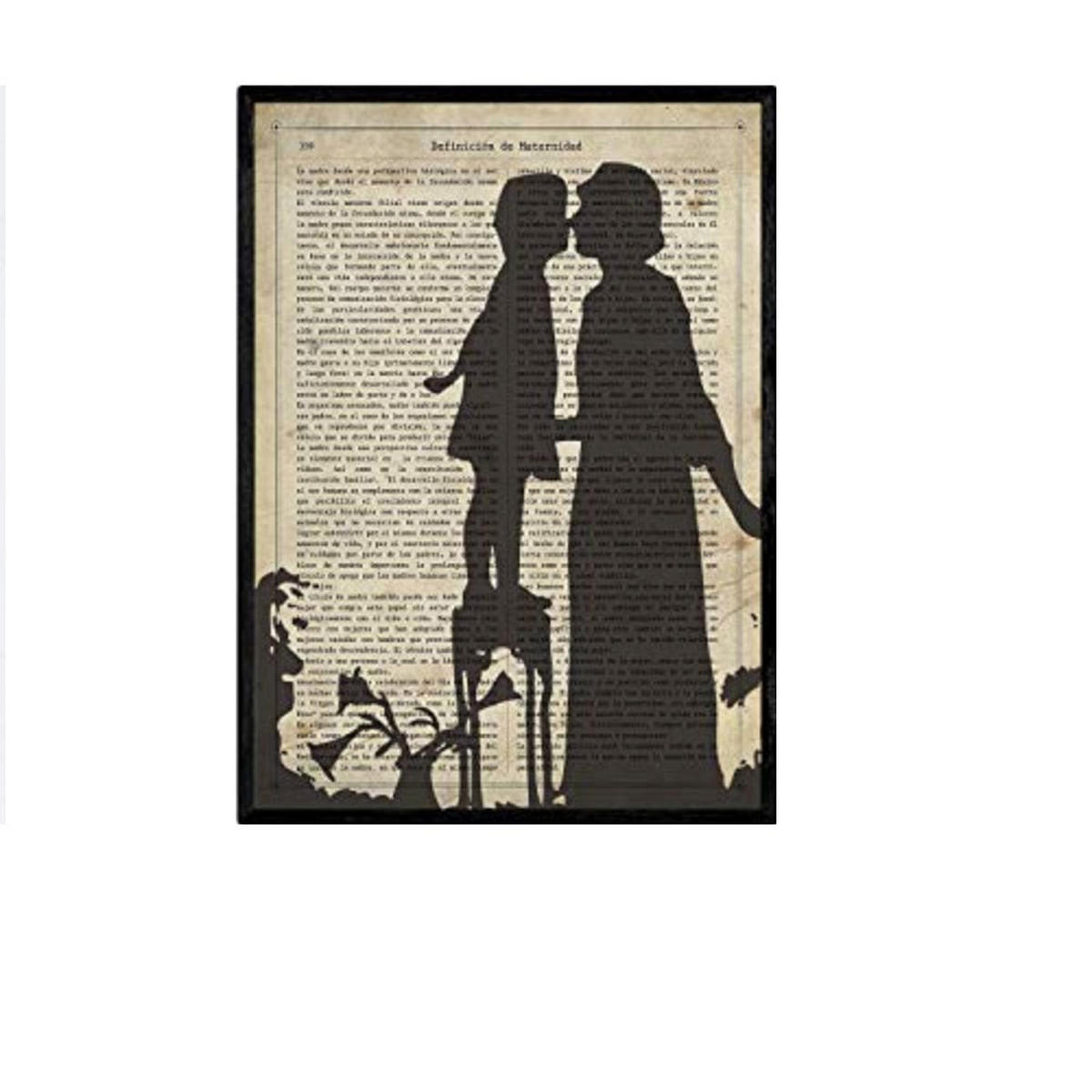 POSTER Mutter Und Tochter A4 Schwarzer Rahmen - Schwarz, Papier (29.7/5/21cm) - Nacnic