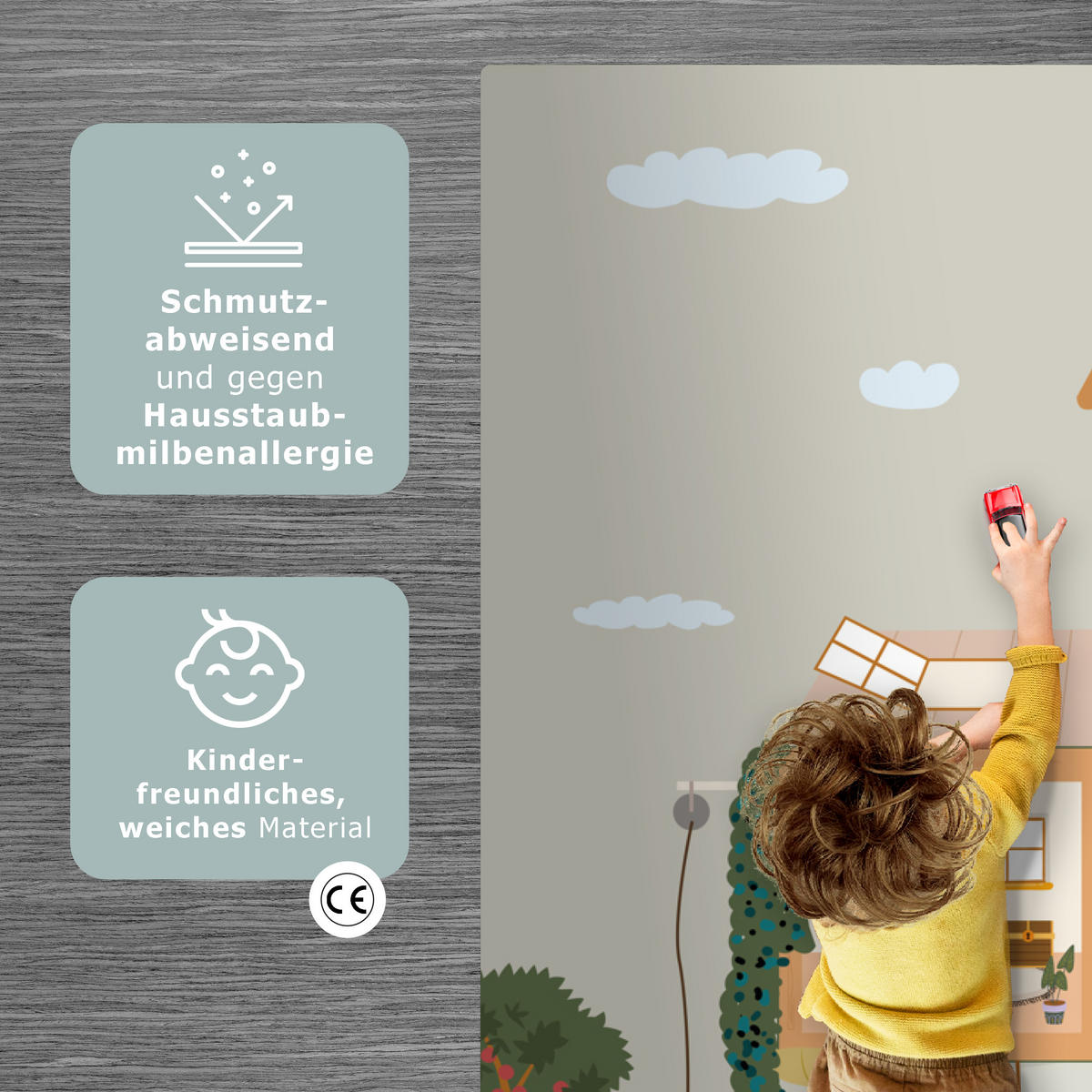 KINDERTEPPICH Puppenhaus - Kinder - Möbel - Design - Braun 180x120 cm - Multicolor, Kunststoff (180/120cm) - MuchoWow