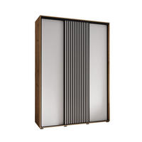 SCHWEBETÜRENSCHRANK 205,2/180/60 3-türig - Schwarz/Weiß, Holz/Metall (180/205.2/60cm) - Abiks Möbel