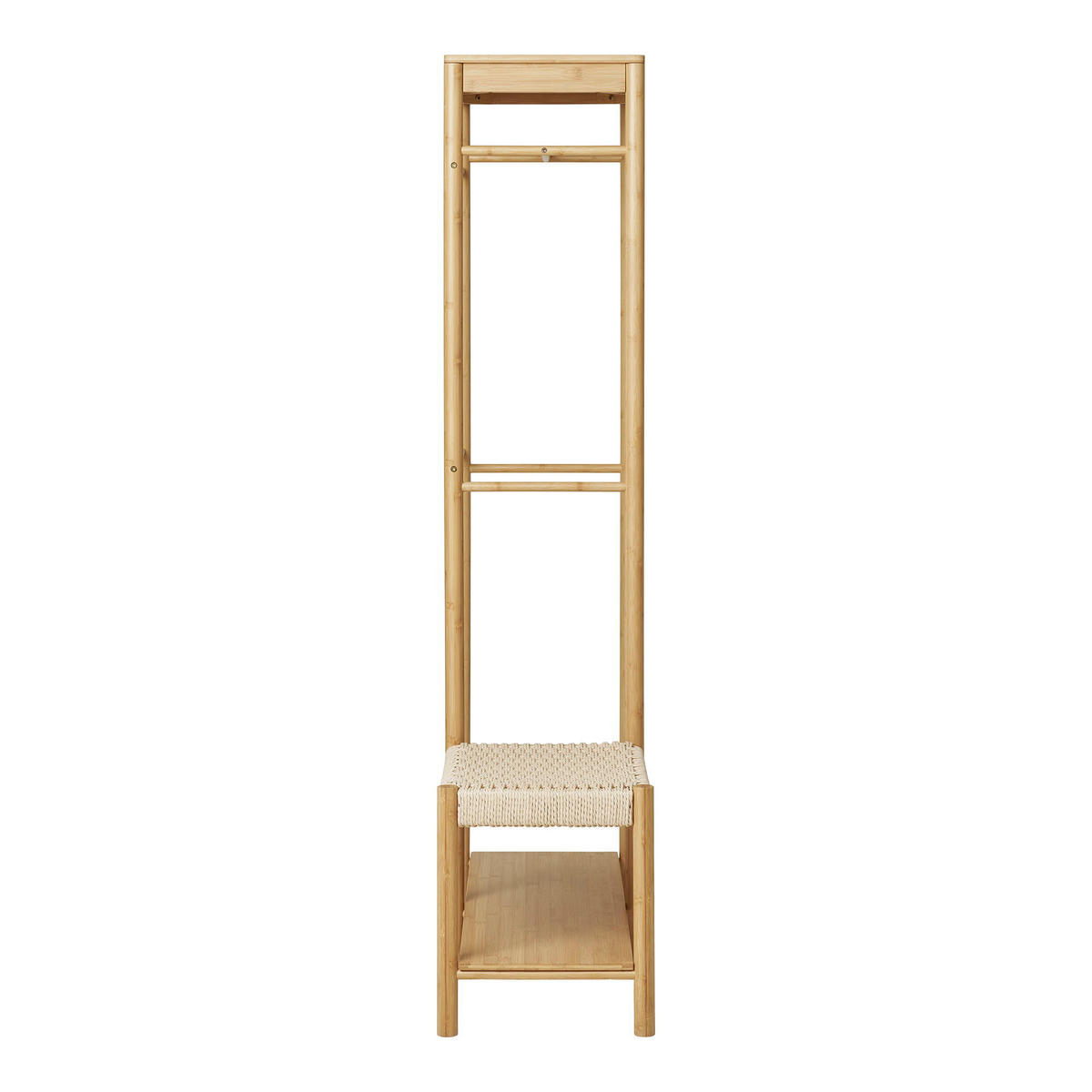 KLEIDERSTÄNDER Ember Bambus, Papierkordel Natur - Naturfarben, Holz (95/165/36cm) - tinkaro
