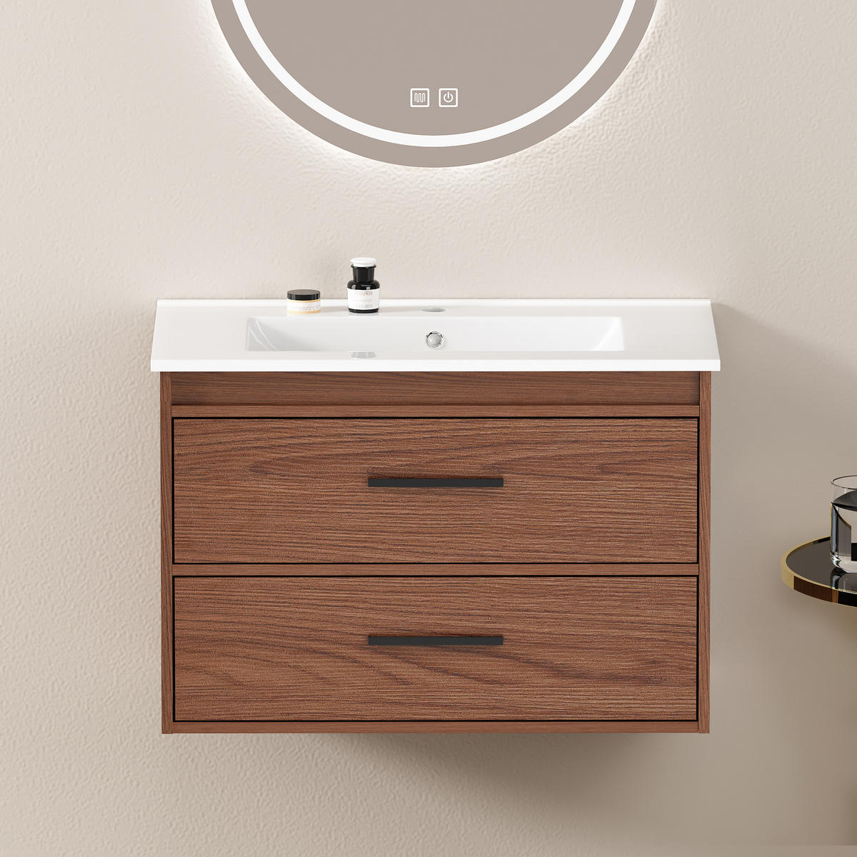 WASCHTISCH Rotbraun 75 cm - Rotbraun, Holz (76/52/46cm) - PANGIVO