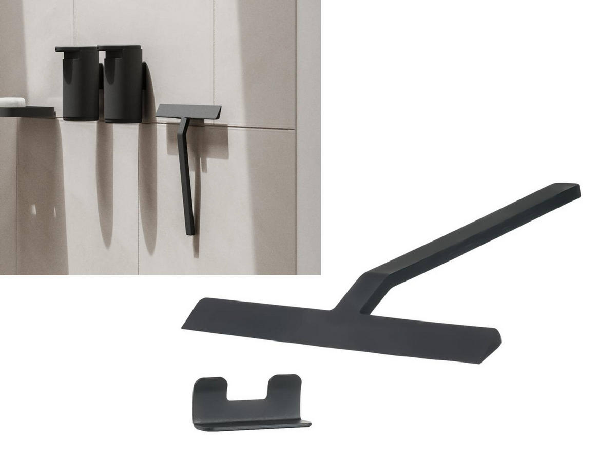 DUSCHABZIEHER Rim schwarz 22cm - Schwarz, Metall (3/23/22cm) - Zone Denmark