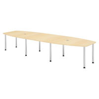 KONFERENZTISCH groß KT40 130/400/74 cm in Ahornfarben/Chromfüße - Chromfarben/Ahornfarben, Holzwerkstoff (130/400/74cm) - bümö