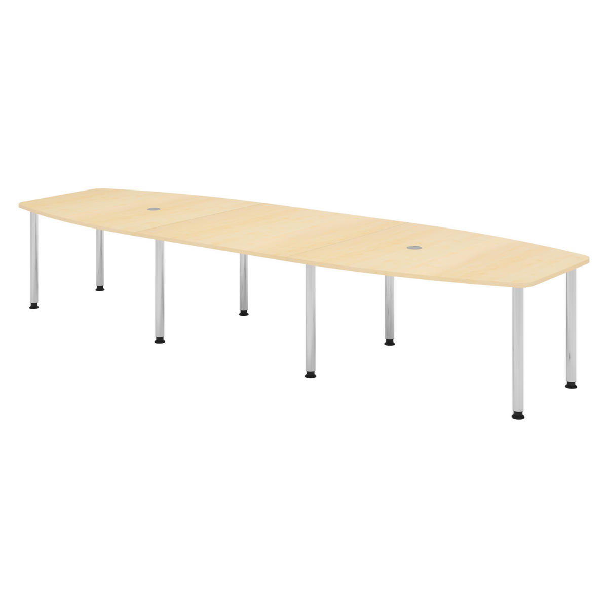 KONFERENZTISCH groß KT40 130/400/74 cm in Ahornfarben/Chromfüße - Chromfarben/Ahornfarben, Holzwerkstoff (130/400/74cm) - bümö