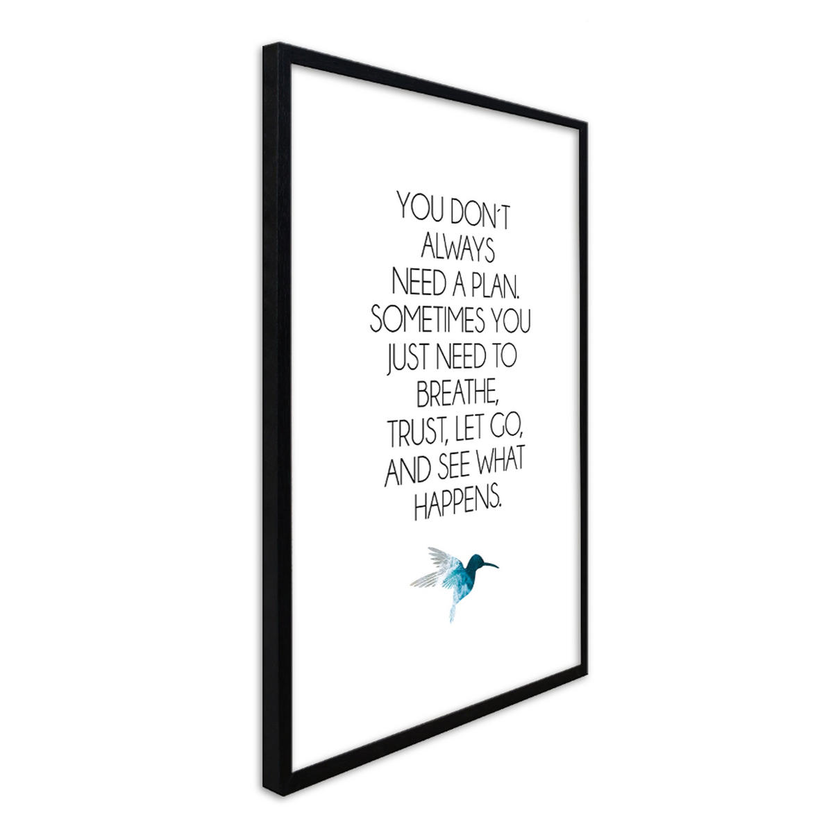 BILD mit Rahmen 2er Set 51x71 cm Spruch: Motivation Natur - Blau, Holz (51/71cm) - artissimo