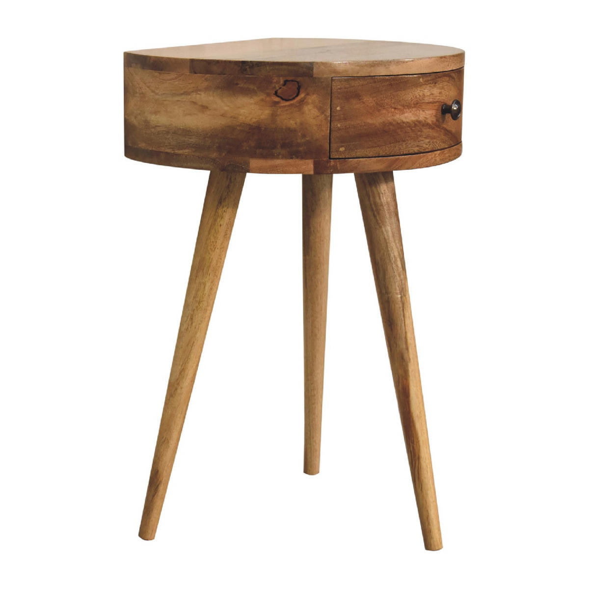 NACHTTISCH RUND EICHEN-FINISH - Beige/Messingfarben, Holz/Metall (40/52/32cm) - Artisan Furniture