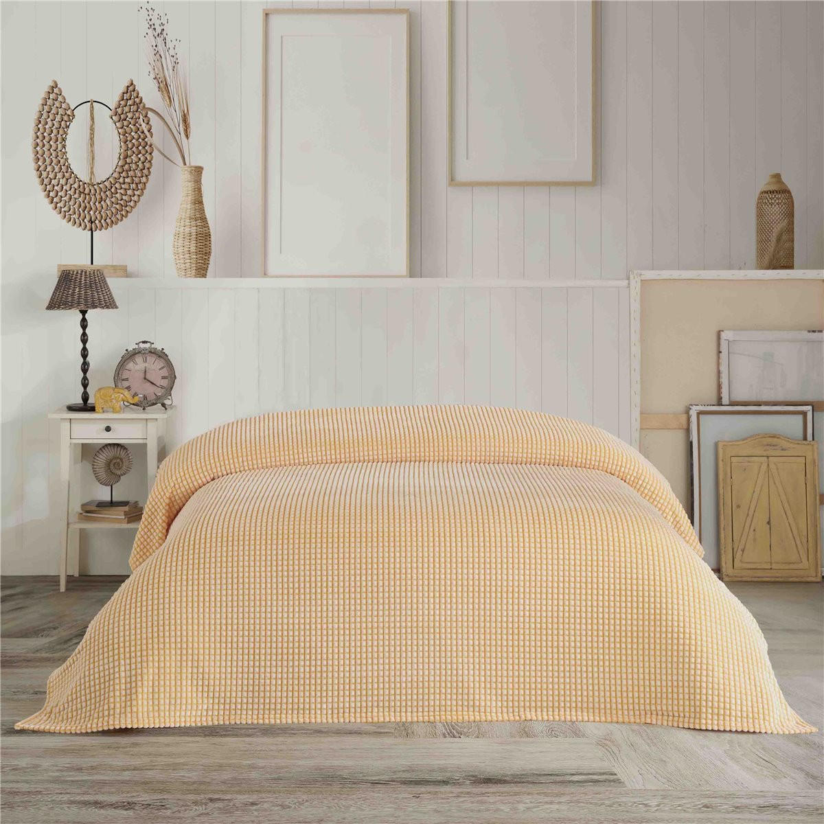 WOHNDECKE Vichy 220/240 cm GELB - Gelb, Textil (220/240cm) - ROLFNERS