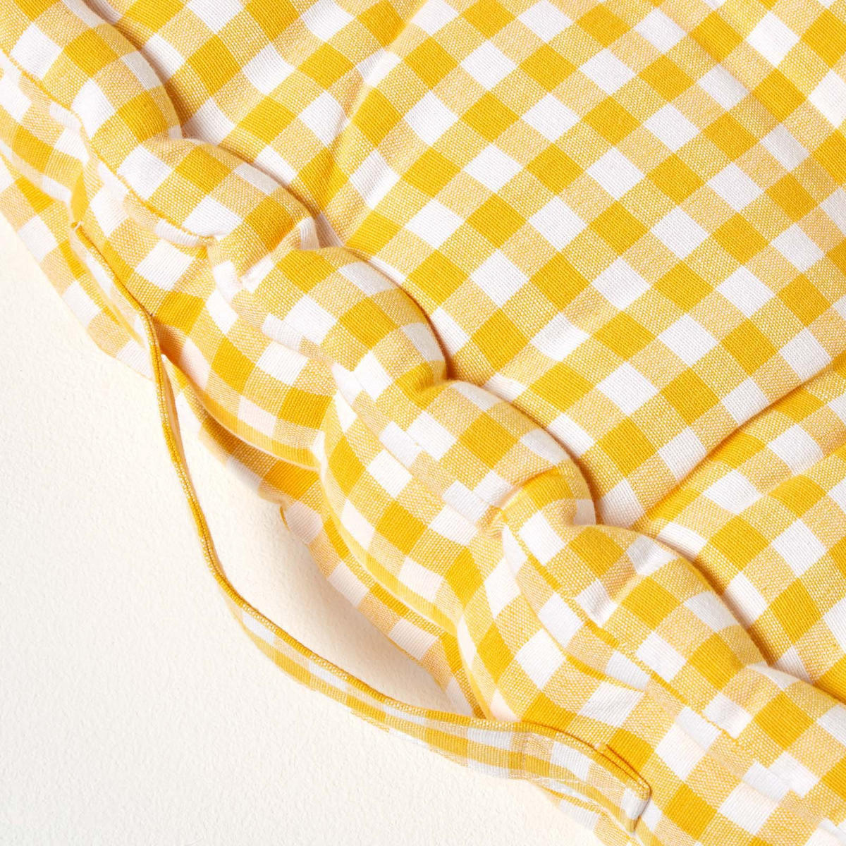SITZKISSEN gelb kariert 40/40/8 cm – Bodenkissen Vichy-Karo - Gelb, Textil (40/40/8cm) - Homescapes