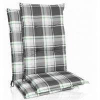 HOCHLEHNERAUFLAGE Sunny MK 120x50x6cm Mintgrün Kariert (2tlg) - Mintgrün, Textil (50/6/120cm) - Beautissu 