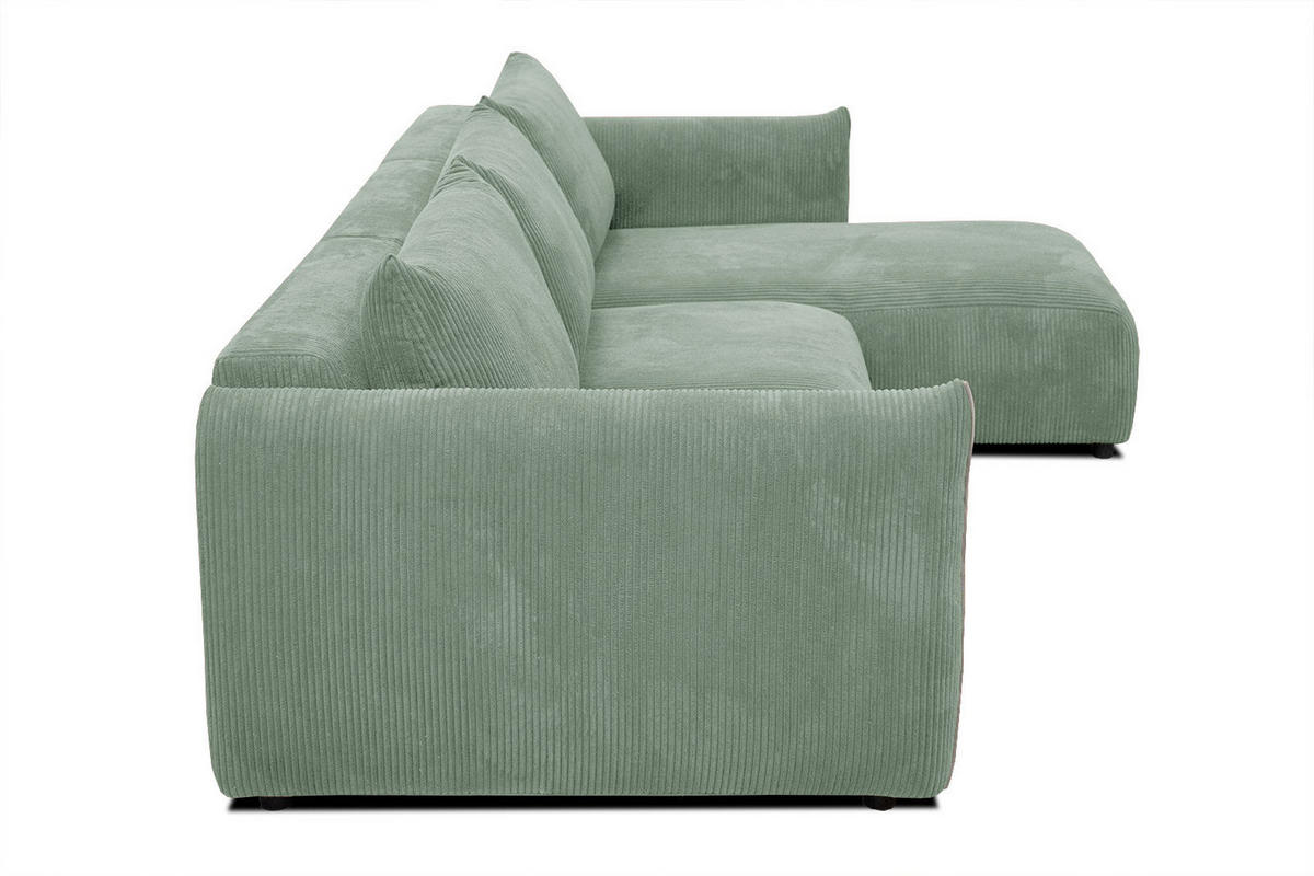 ECKSOFA TAUER 5-Sitzer, mintgrün - Schwarz/Mintgrün, Holzwerkstoff/Kunststoff (294/173cm) - Courtois Laville