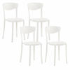 GARTENSTÜHLE 4er-Set Kunststoff weiß Vieste - Weiß, Kunststoff (42/80/40cm) - Beliani