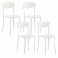 GARTENSTÜHLE 4er-Set Kunststoff weiß Vieste - Weiß, Kunststoff (42/80/40cm) - Beliani