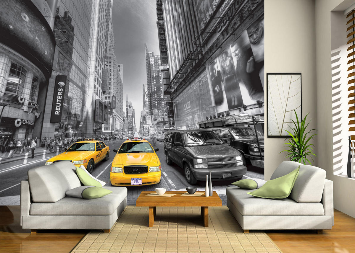 FOTOTAPETE New York 375 x 270 cm - Grau, Papier (375/270cm) - Sanders & Sanders