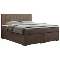 BOXBETT LOPE 140/200 - Braun Velvet - H3 - Braun, Holz/Textil (140/200cm)