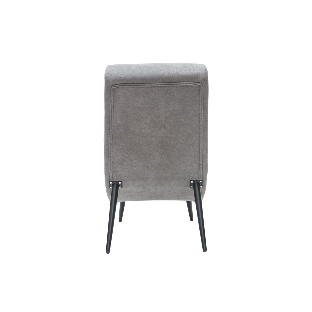 SESSEL Design Grauer Samteffekt Schwarzes Metall TAYLOR - Grau, Textil (94/100/57cm) - Miliboo
