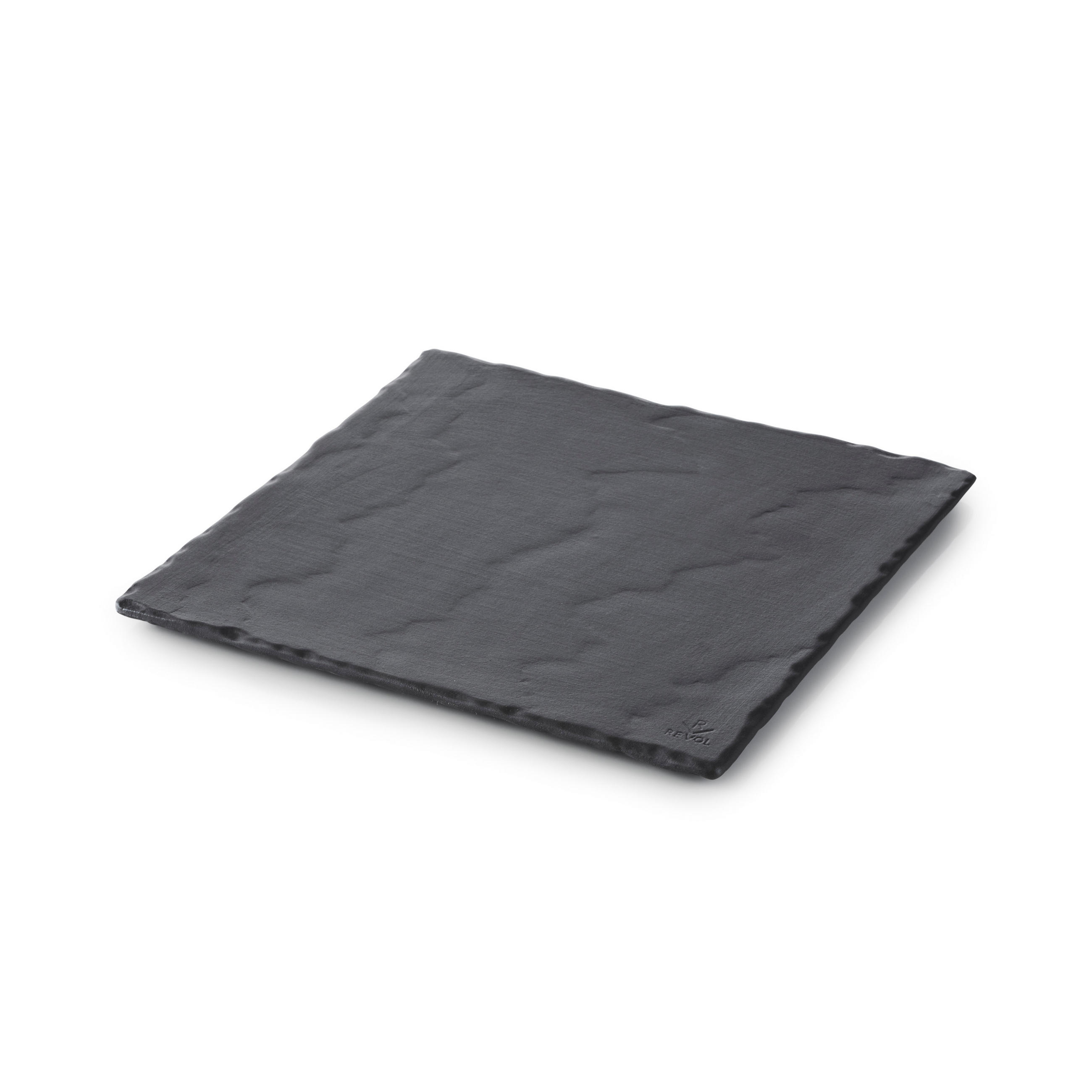 BURGER & STEAKTELLER 15 x 15 cm QUADRATISCH Matt schiefer - Schieferfarben, Keramik (15/0.7/15cm) - Revol Porcelaine France